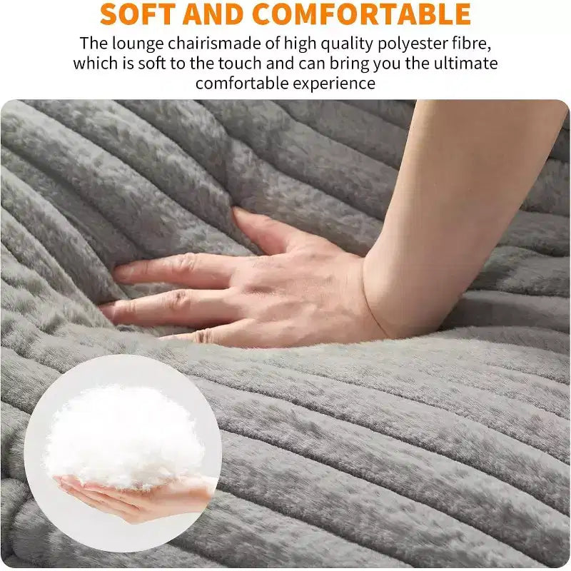 Fauteuil basculant de salon, lot de 2, cadre en métal avec accoudoirs, coussin en mousse déchiquetée, chaise longue surdimensionnée pour chambre à coucher, bureau, gris clair