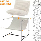 Fauteuil basculant de salon, lot de 2, cadre en métal avec accoudoirs, coussin en mousse déchiquetée, chaise longue surdimensionnée pour chambre à coucher, bureau, gris clair