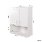 Armoire de toilette moderne de 31,5 po avec fente pour mouchoirs, 2 portes et étagère réglable