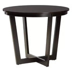 Ensemble de salle à manger 5 pièces Selby en tissu sable moderne et bois marron foncé
