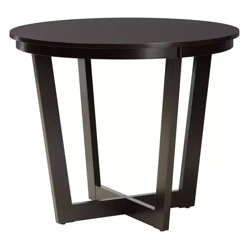 Ensemble de salle à manger 5 pièces Selby en tissu sable moderne et bois marron foncé