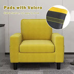 Fauteuil individuel – 33 fauteuils d'appoint modernes avec accoudoirs et coussins, moutarde