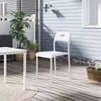 Plastic Stackable Dining Chairs with Metal Legs for Conference Room Office Dining Table, Easy Assembly, Stain-Resistant, Indoor & Outdoor Use