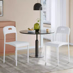 Plastic Stackable Dining Chairs with Metal Legs for Conference Room Office Dining Table, Easy Assembly, Stain-Resistant, Indoor & Outdoor Use