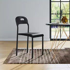 Plastic Stackable Dining Chairs with Metal Legs for Conference Room Office Dining Table, Easy Assembly, Stain-Resistant, Indoor & Outdoor Use