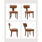 2 chaises de salle à manger avec cadre en bois dur et revêtement en cuir, capacité de poids de 120 kg, faciles à nettoyer pour la salle à manger