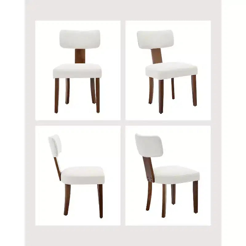 2 chaises de salle à manger avec cadre en bois dur et revêtement en cuir, capacité de poids de 120 kg, faciles à nettoyer pour la salle à manger
