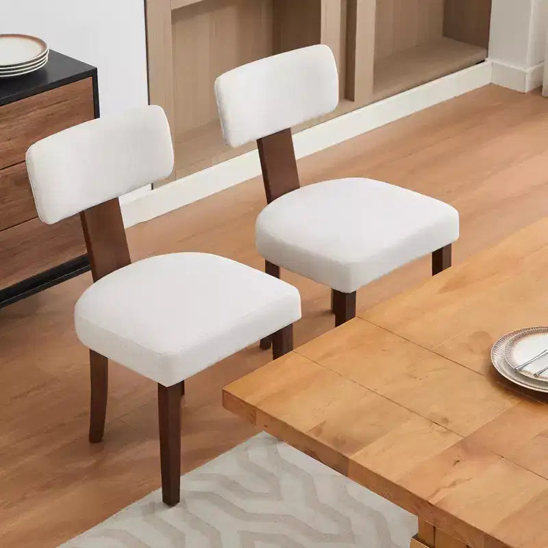 2 chaises de salle à manger avec cadre en bois dur et revêtement en cuir, capacité de poids de 120 kg, faciles à nettoyer pour la salle à manger