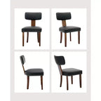 2 chaises de salle à manger avec cadre en bois dur et revêtement en cuir, capacité de poids de 120 kg, faciles à nettoyer pour la salle à manger