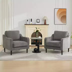 Modern Comfy Accent Chair, Linen Fabric Upholstered Armchair,Reading Side Chair, Single Sofa with Back Pillow and Wood Legs for Living Room, Beige