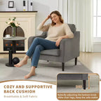 Modern Comfy Accent Chair, Linen Fabric Upholstered Armchair,Reading Side Chair, Single Sofa with Back Pillow and Wood Legs for Living Room, Beige