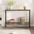 Table console Slim 5.9, table console étroite à 2 niveaux avec étagère réglable, design peu encombrant pour le salon, l'entrée, le couloir et le foyer