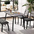Ensemble de salle à manger 5 pièces en bois, banc rembourré et 2 chaises, dinette compacte pour studio, cuisine, salle à manger