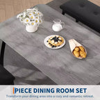 Ensemble de salle à manger 5 pièces en bois, banc rembourré et 2 chaises, dinette compacte pour studio, cuisine, salle à manger