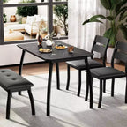 Ensemble de salle à manger 5 pièces en bois, banc rembourré et 2 chaises, dinette compacte pour studio, cuisine, salle à manger