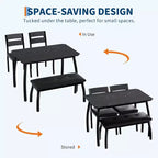 Ensemble de salle à manger 5 pièces en bois, banc rembourré et 2 chaises, dinette compacte pour studio, cuisine, salle à manger
