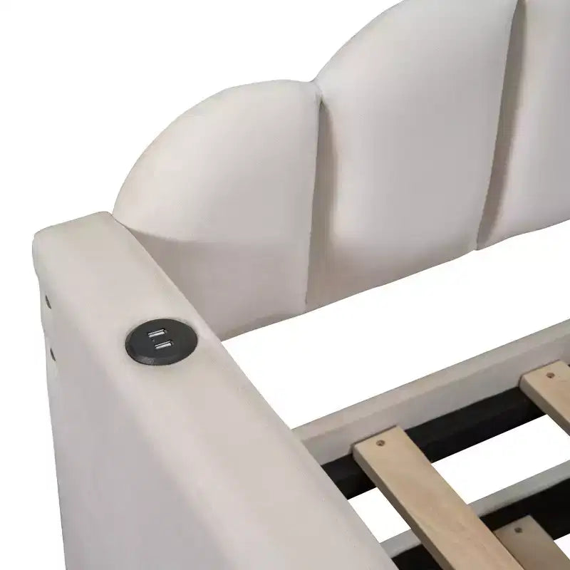 Twin Size Daybed with Trundle for Adults, Kids, Girls, Teens, Daybeds with Trundle for Living Room, Velvet, Beige