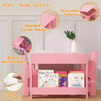 Kids Art Table and 2 Chairs, 3 in 1 Activity Table with 2 Chairs, Toddlers Craft Table Art Desk for Home Daycare Playroom