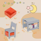 Kids Art Table and 2 Chairs, 3 in 1 Activity Table with 2 Chairs, Toddlers Craft Table Art Desk for Home Daycare Playroom