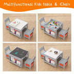 Kids Art Table and 2 Chairs, 3 in 1 Activity Table with 2 Chairs, Toddlers Craft Table Art Desk for Home Daycare Playroom