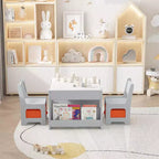 Kids Art Table and 2 Chairs, 3 in 1 Activity Table with 2 Chairs, Toddlers Craft Table Art Desk for Home Daycare Playroom