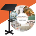Lutrin de conférence classique, pupitre mobile réglable en hauteur, plateau de table polyvalent pour discours, conférences, bureau pour ordinateur portable avec butée de bord, noir