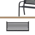 Iron Frame Bench with Geometric Hollowed-Out Design, Suitable for Gardens, Courtyards, and Terraces