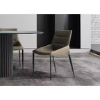 HomeStock 37 in. Brown Faux Leather Dining Chair Set of 1 for a Elegant Addition to sophisticated home dining