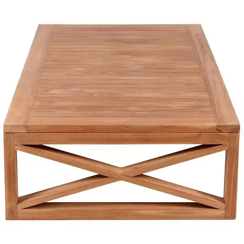 Table basse d'extérieur en teck naturel