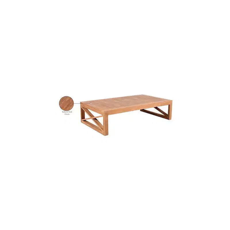 Table basse d'extérieur en teck naturel
