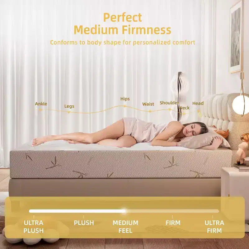 Matelas en boîte de 8 po en mousse à mémoire de forme avec gel rafraîchissant, soutien mi-ferme et certification CertiPUR