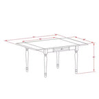 Table à manger 2 places en bois massif avec plateau rabattable finition acajou – 3 pièces