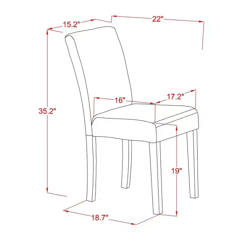 Table à manger 2 places en bois massif avec plateau rabattable finition acajou – 3 pièces
