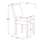 Table à manger 2 places en bois massif avec plateau rabattable finition acajou – 3 pièces