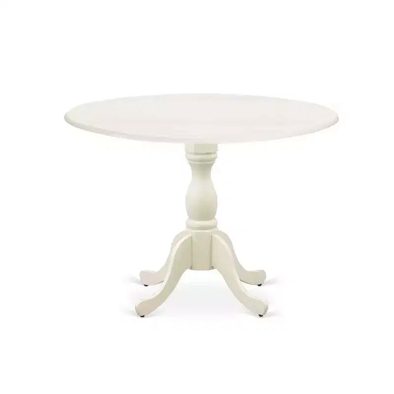 Table à manger 5 pièces, finition blanc lin, avec 4 chaises à dossier treillis rabattable