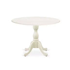 Table à manger 5 pièces, finition blanc lin, avec 4 chaises à dossier treillis rabattable