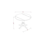 Table à manger 5 pièces, finition blanc lin, avec 4 chaises à dossier treillis rabattable