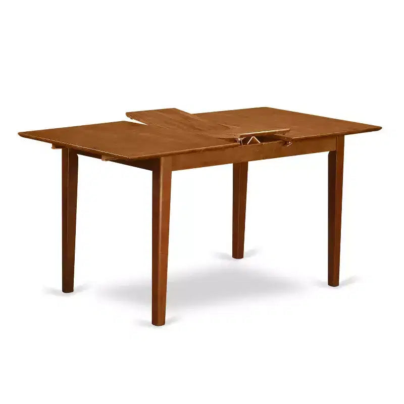 5-Piece Saddle Brown Finish Solid Wood Top - Dining Room - Seats 4