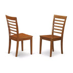 5-Piece Saddle Brown Finish Solid Wood Top - Dining Room - Seats 4