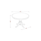 Ensemble de salle à manger rond 3 pièces en bois massif finition acajou – 4 places