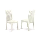 Table de cuisine 5 pièces ronde et 4 chaises en lin blanc, style bistro moderne