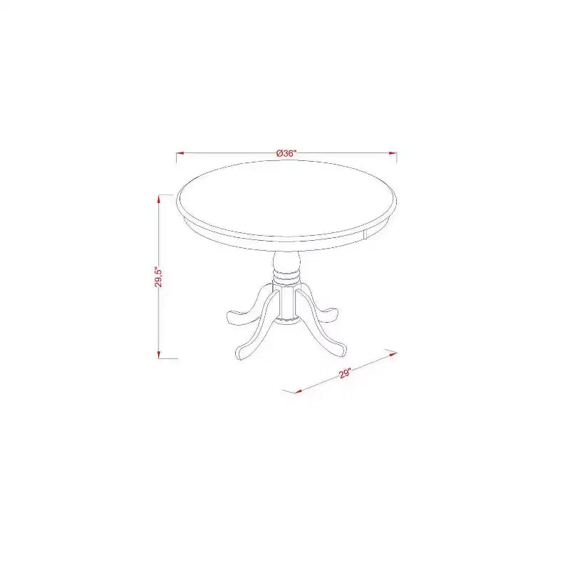 Table de cuisine 5 pièces ronde et 4 chaises en lin blanc, style bistro moderne