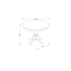 Table de cuisine 5 pièces ronde et 4 chaises en lin blanc, style bistro moderne