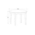 Table à manger ronde 3 pièces en bois massif finition blanche