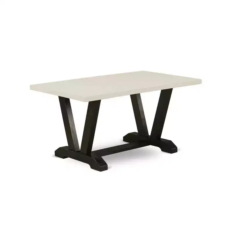 5-Piece Natural Oak Finish Solid Wood Top Dining Table with 4 Parson Chairs