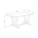 5-Piece Natural Oak Finish Solid Wood Top Dining Table with 4 Parson Chairs