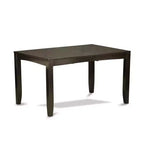 Table de salle à manger 7 pièces Kitchen Table avec chaises en tissu lin bleu pieds cappuccino