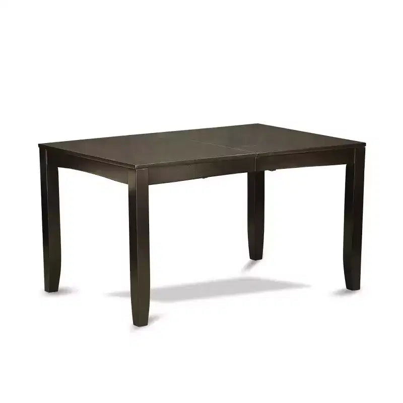 Table de salle à manger 7 pièces Kitchen Table avec chaises en tissu lin bleu pieds cappuccino