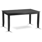 Ensemble de salle à manger 5 pièces en bois massif noir – Table rectangulaire – 4 places