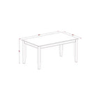 Ensemble de salle à manger 5 pièces en bois massif noir – Table rectangulaire – 4 places